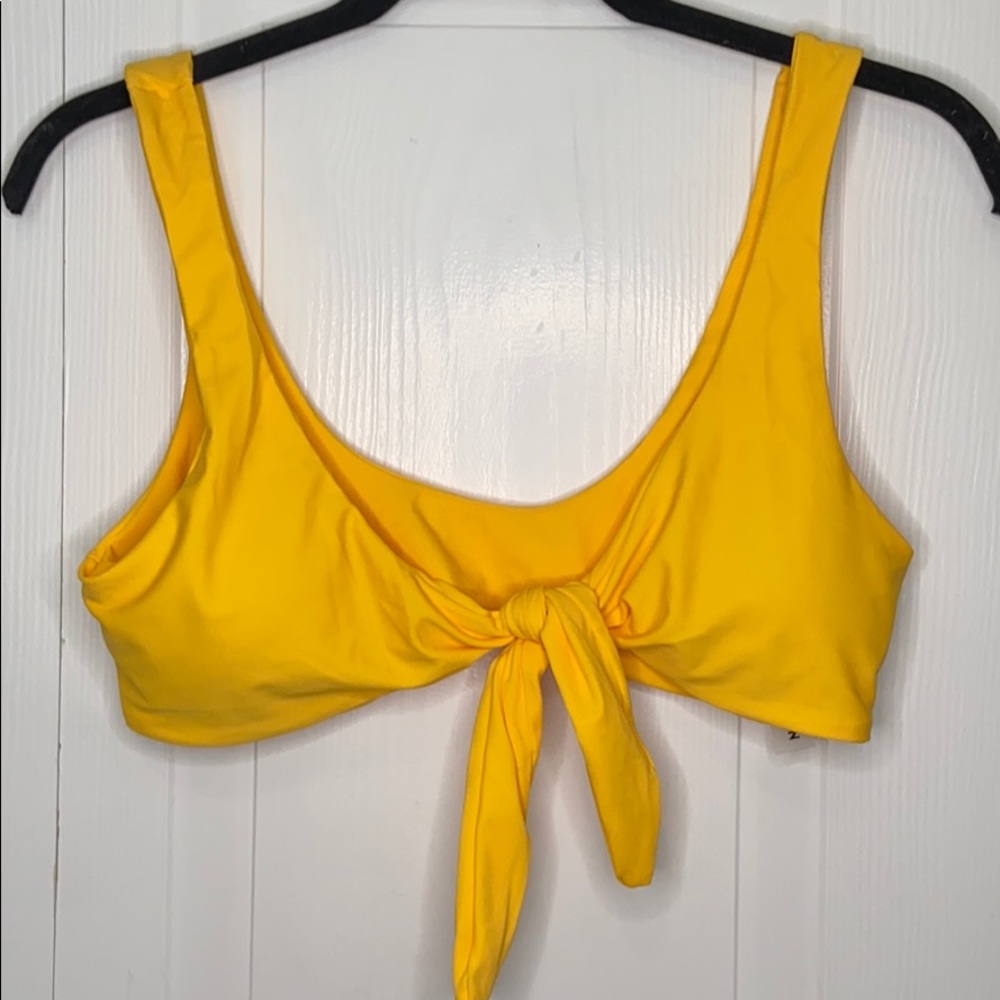 SHEIN yellow tie front bikini